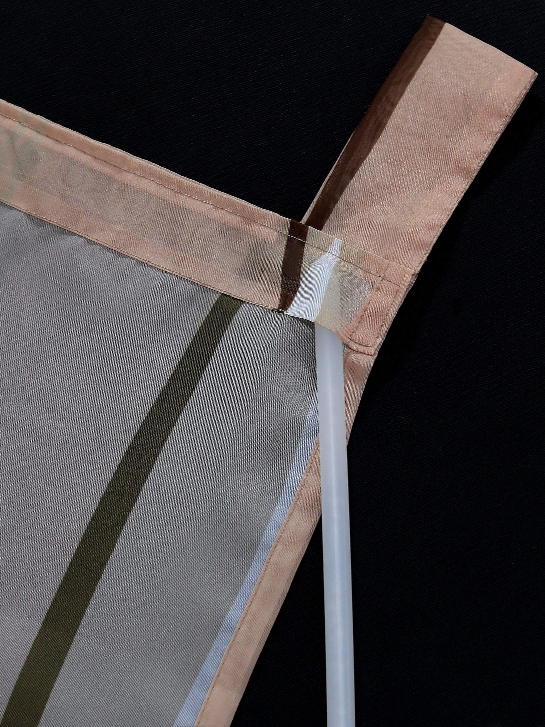 ESLIR 2er Set Flächenvorhänge Schiebegardinen Voile Gardinen mit Schlaufen Schiebevorhang Transparent Vorhang Wellen Muster Sand BxH 57x245cm 2 Stück