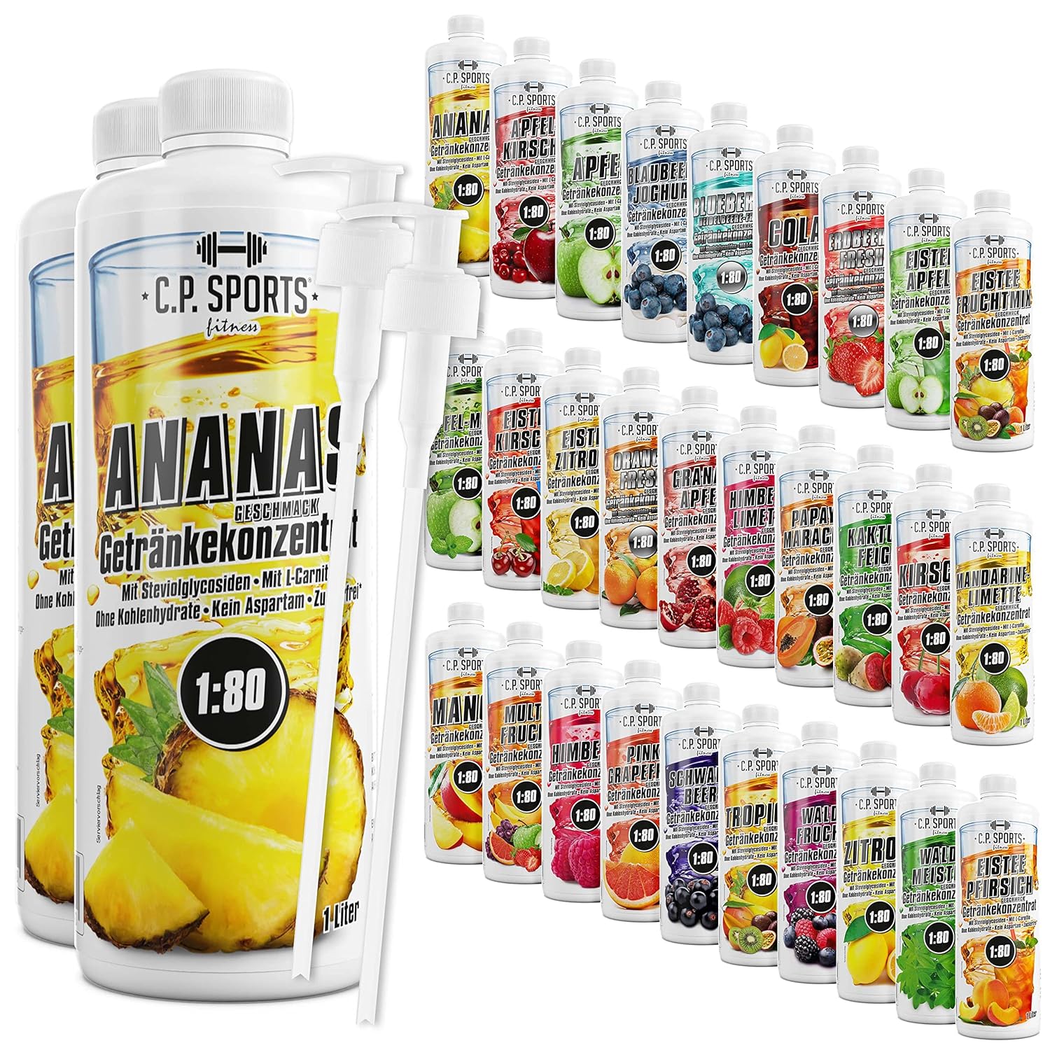 C.P. Sports Getränkesirup für Mineraldrink I Sirup zuckerfrei für Vital ...
