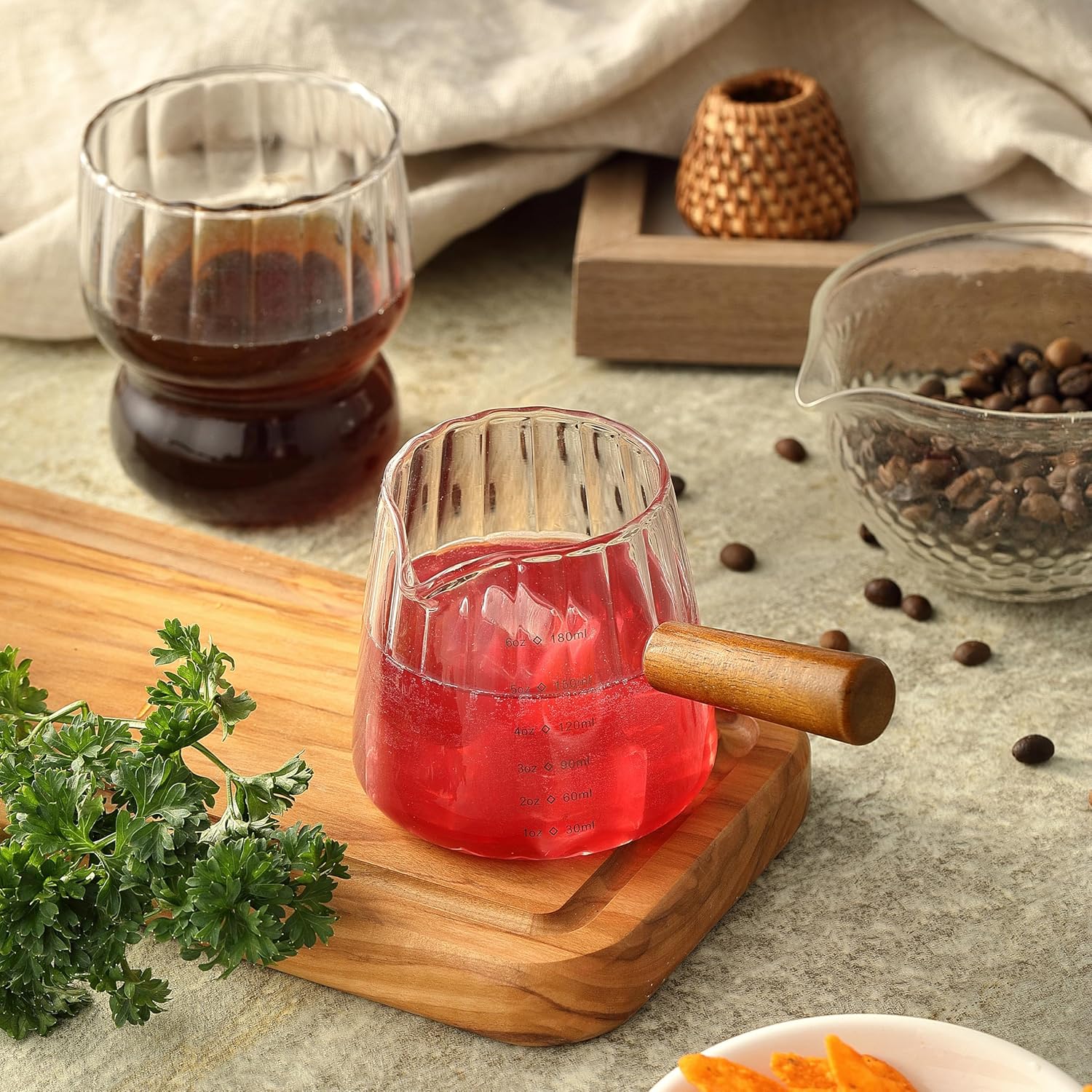 6OZ Espresso Cups, JINLIFA Glass Espresso Shot Measuring Cup with V-Shaped Mouth, Markings in both oz& ml - Image 8