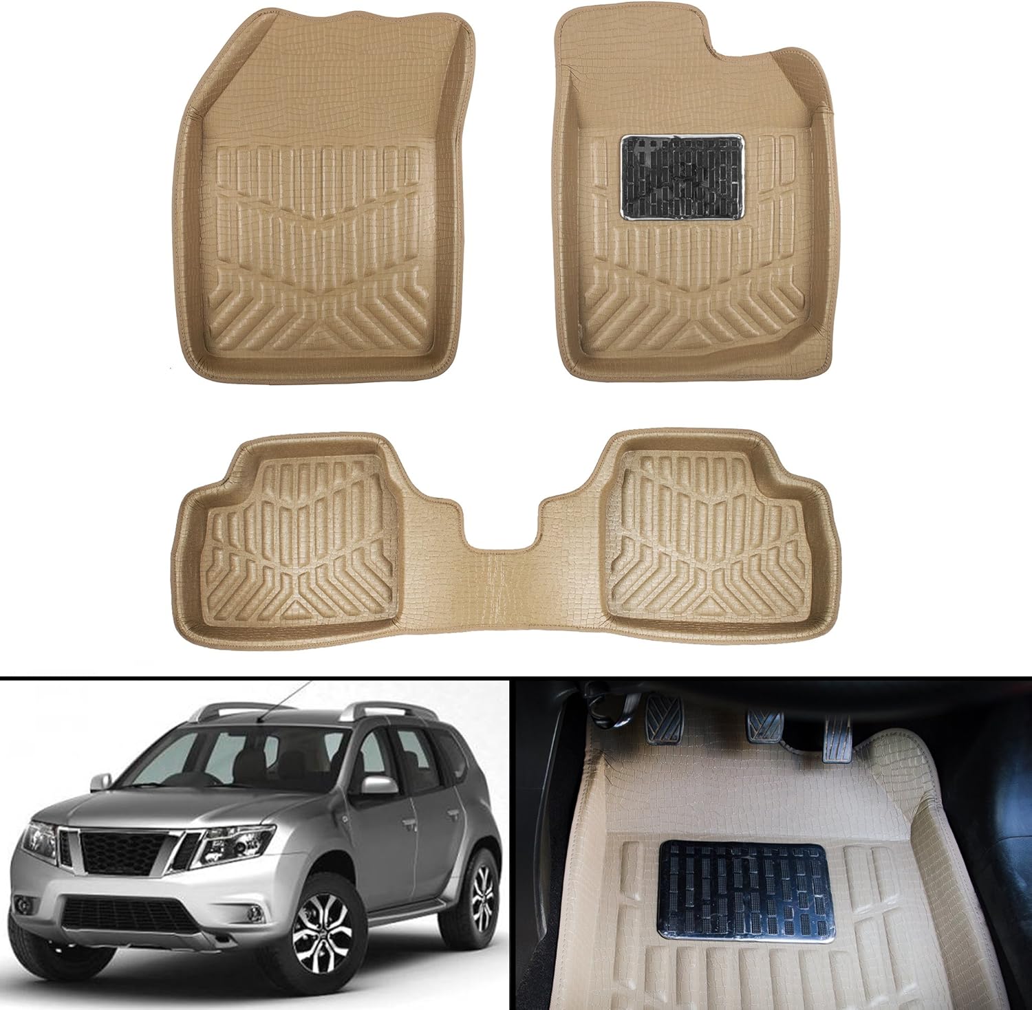 Autofy 3D Cobra Polymer Car Floor Mat/Floor Carpet/Floor