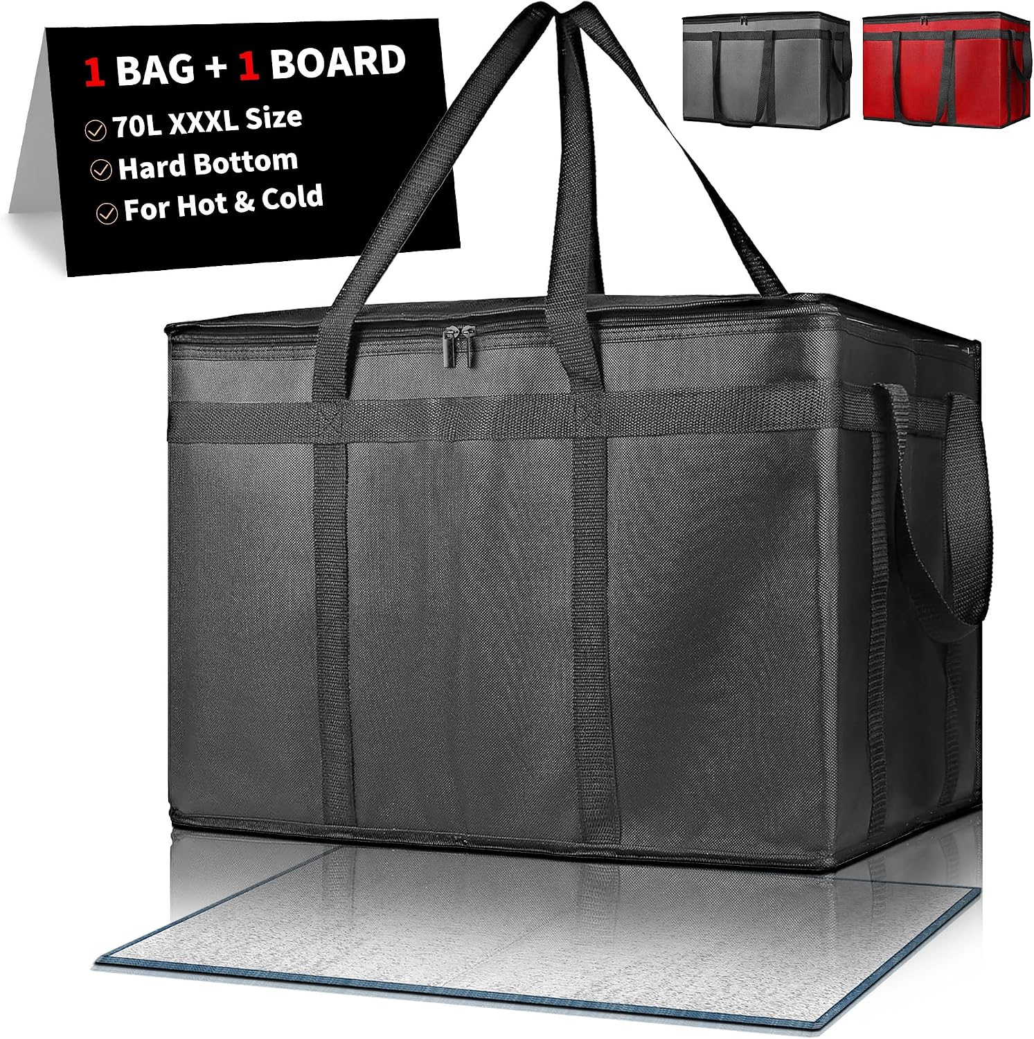 Micanlo Insulated Food Delivery Bag - Large Pizza Carrier, 22x15x14 Inches, Hot/Cold For Uber Eats, Doordash - View #8
