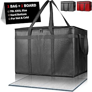 Micanlo Insulated Food Delivery Bag - Large Pizza Carrier, 22x15x14 Inches, Hot/Cold For Uber Eats, Doordash - View #7