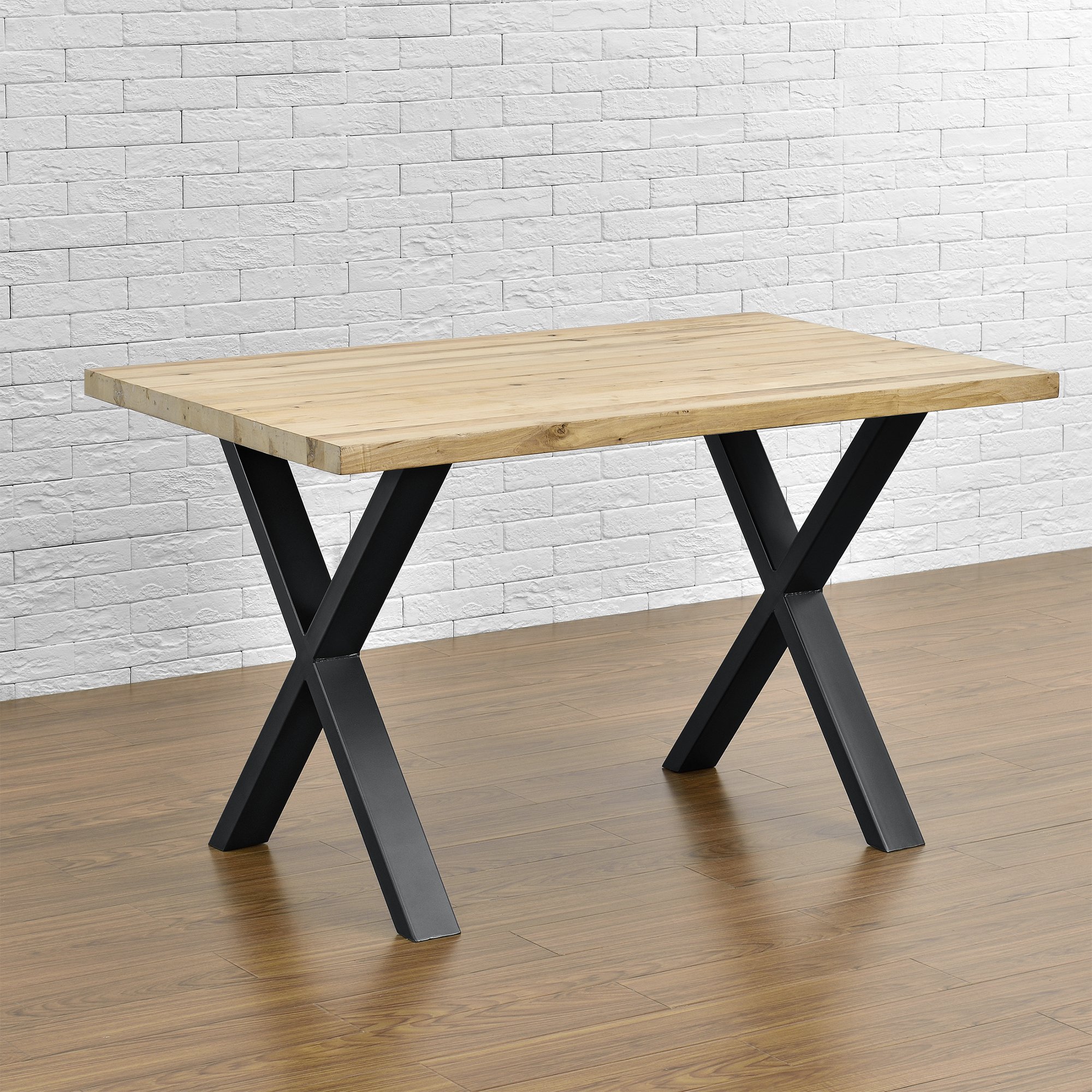 [en.casa] Juego de 2 patas de acero para muebles de bricolaje, 59 x 72 cm, patas DIY en forma de X, para mesa, mostrador, incluye almohadillas de fieltro – Negro