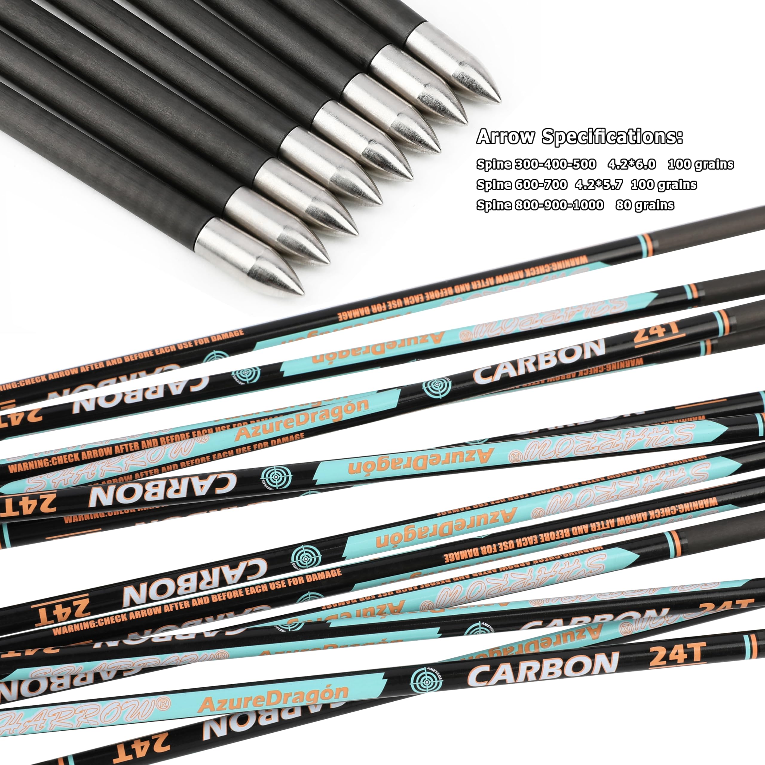 32" Reinem Carbonpfeile für Bogenschießwettbewerbe Spine300~1000 Übungspfeile ID4,2 mm Jagdpfeile für Recurve und Compoundbögen 12 Stück