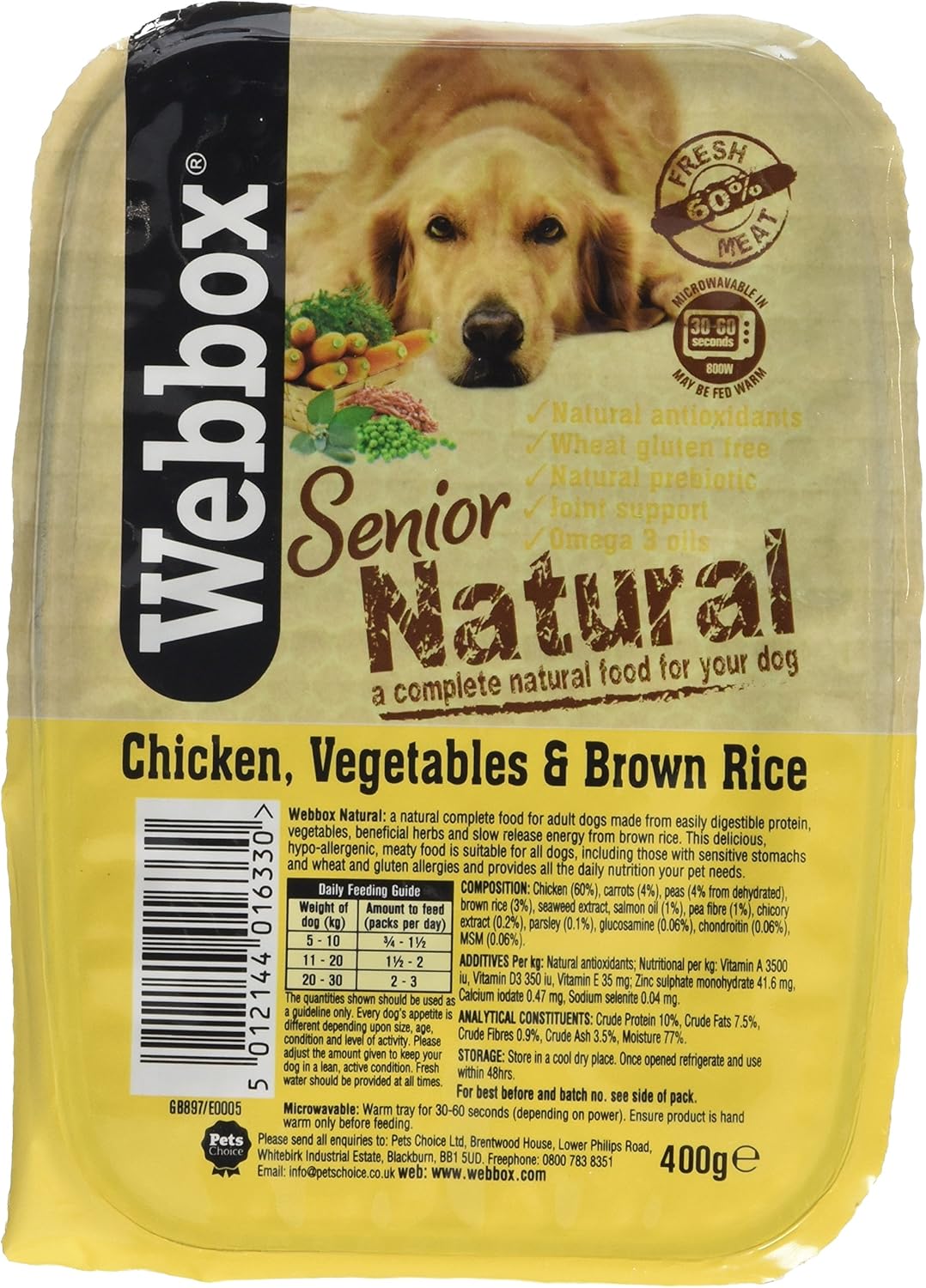 box Dog Food Natural Tray Senior 400 g, Pack of 7 Amazon.co.uk