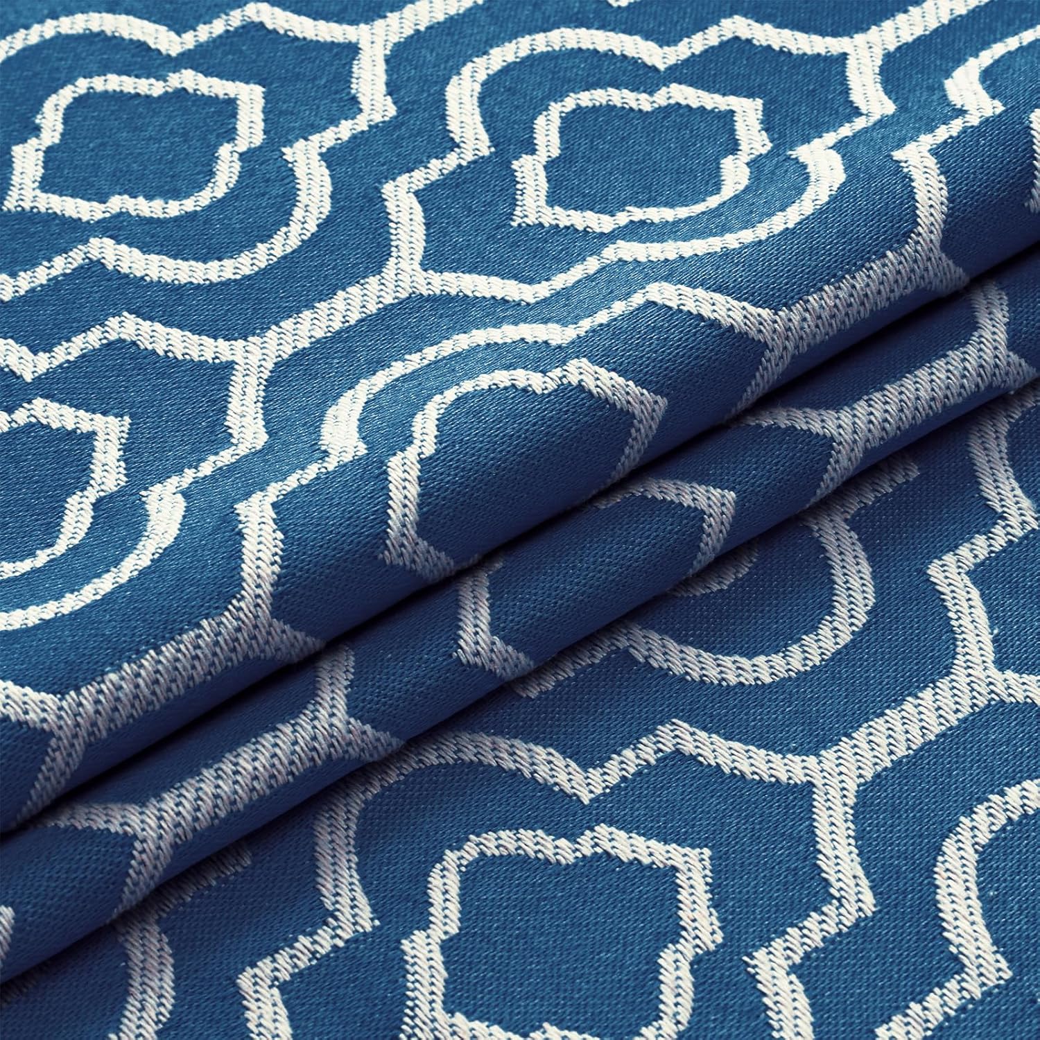 MitoVilla Modern Farmhouse Shower Curtain Set 72 x 78, Blue Boho 78 inch Long Cotton Tassel Fabric Shower Curtain Set for Geometric Cottagecore French Rustic Bathroom Decor