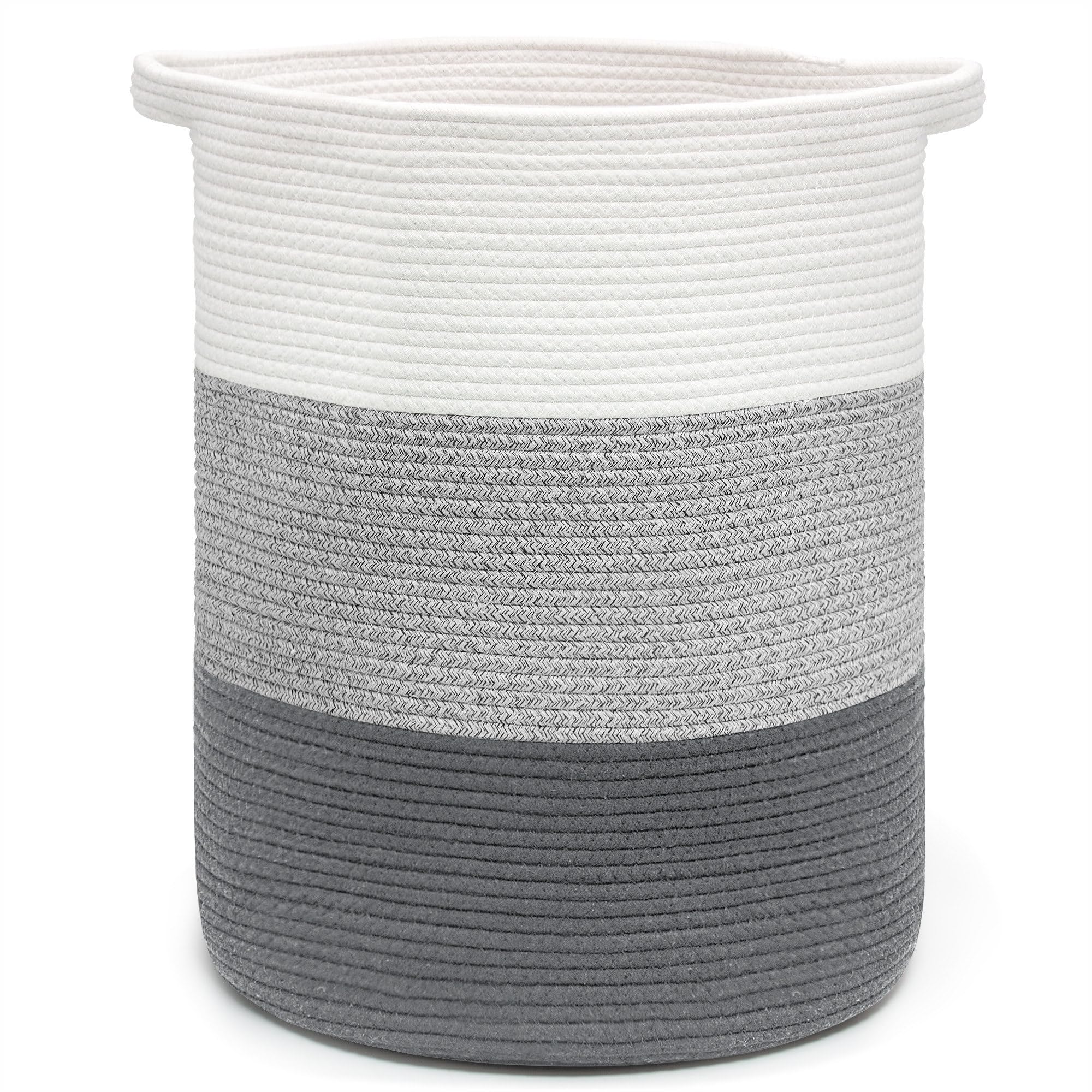 Goodheim Tall Cotton Rope Laundry Basket with Handles