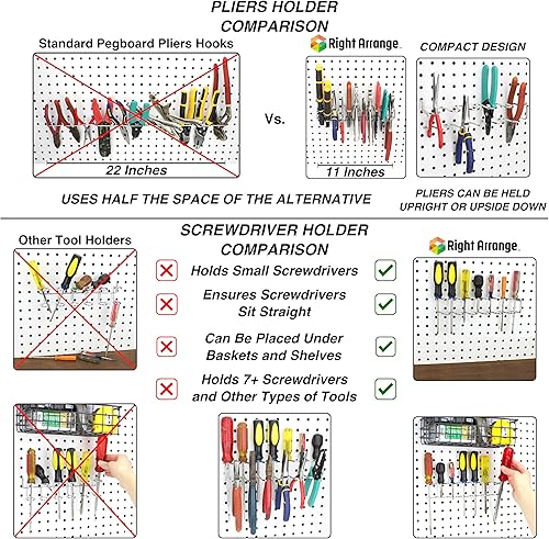Miniatura 5 de Ganchos para colgar herramientas con cubos y cestas  Kit de accesorios de organización de herramientas  Juego de organizadores de 1 pulgada, 2