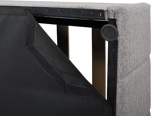 Miniatura 8 de Voohek Elevador de gas con plataforma tapizada gris marco de cama tamaño matrimonial con almacenamiento debajo y cabecero soporte de listones de