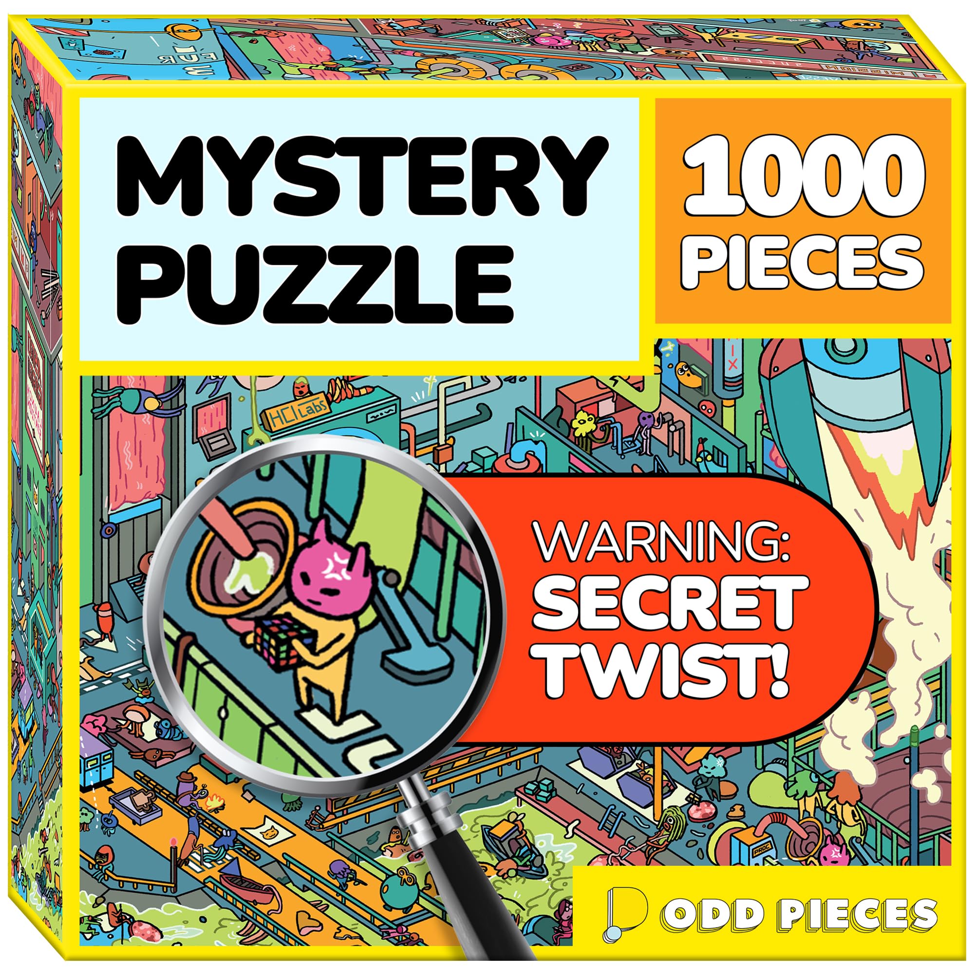 Odd Pieces Mystery Jigsaw Puzzle- Astro Gastro -1,000 Pcs Mystery Puzzle with Storytelling Comics, Secret Ending-1000 Puzzle for Adults & Kids –19.7'' x 27.6'' Frameable Magic Puzzle Art