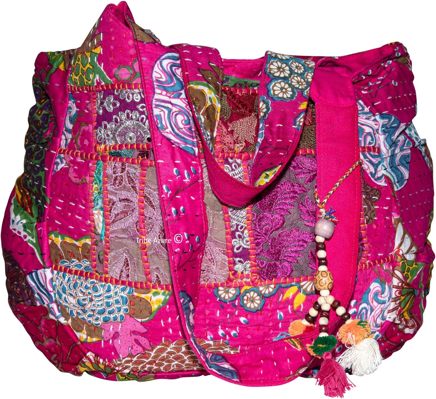 Tribe Azure Fair Trade Women's Cotton Shoulder-Handbags