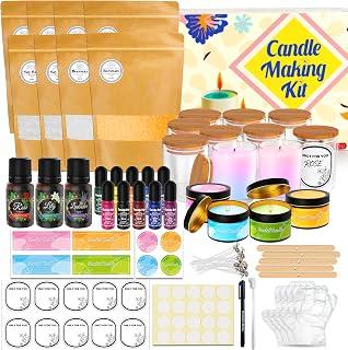CxiRong Candle Making Kit for Adults, DIY Candle Making Supplies Craft Kits Including 4.4 lb Soy Wax, Beeswax, Jars, Tins, Candle Dyes, Essential Oils & More, Perfect for Home Decorations