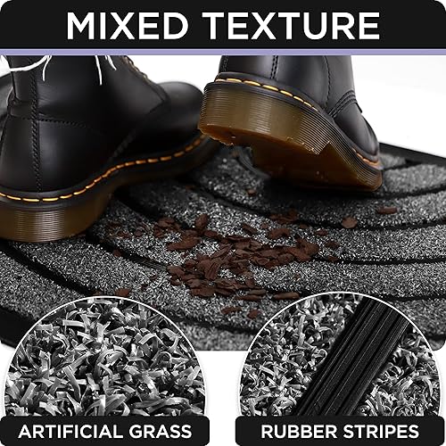 Miniatura 4 de Felpudo de bienvenida y para puerta delantera de 46 x 76 cm, para exteriores, para otoño, color gris