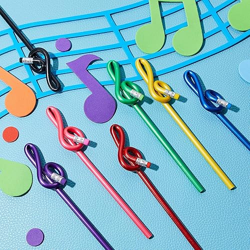Miniatura 5 de Zonon 14 lápices de claves agudas, lápices de notas musicales, bolígrafos de madera coloridos para estudiantes, bolígrafo de clave a granel g con