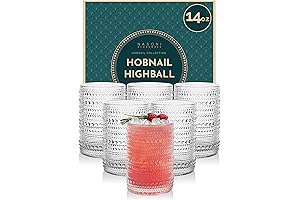 14 oz Hobnail Highball Glasses Set of 6 | Popular Wedding Registry Items