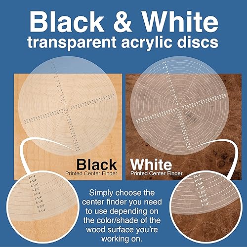 Miniatura 2 de Savannah Blanco impreso y negro impreso 10 pulgadas redondo centro buscador brújula acrílico flexible transparente para dibujar círculos • Trabajo