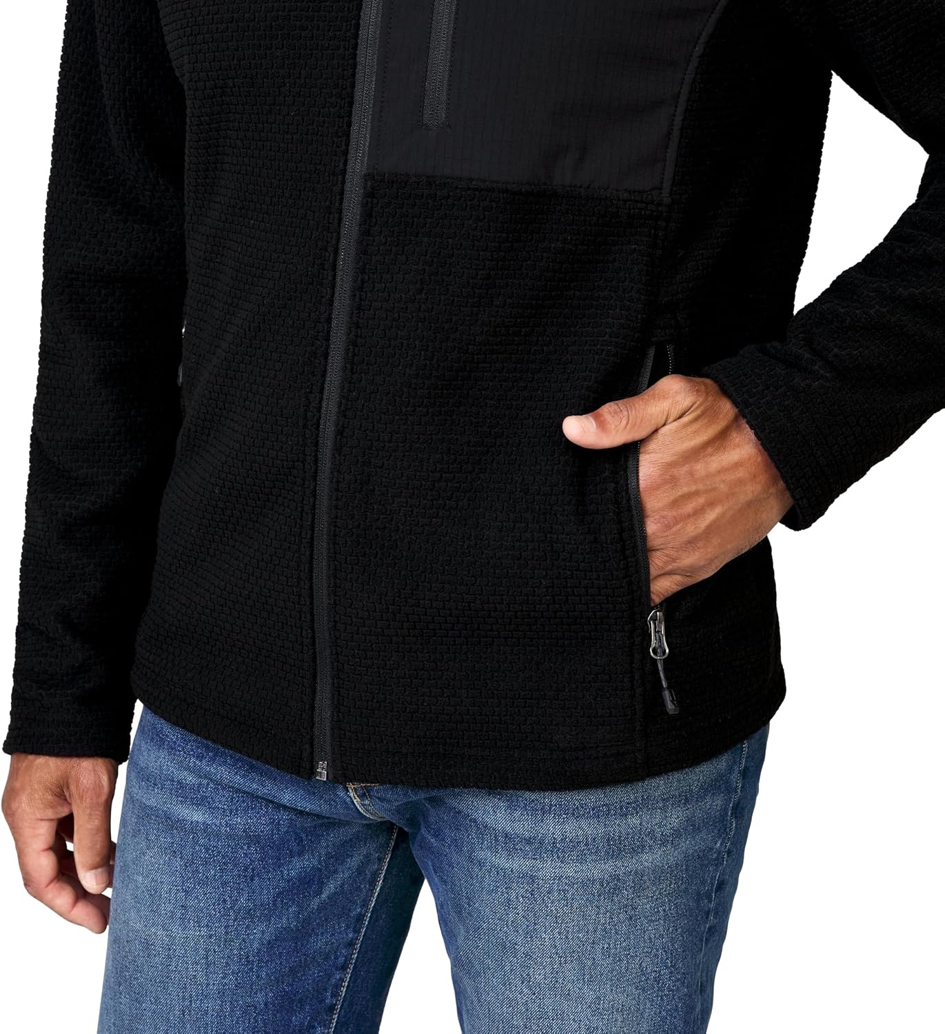 Free Country Mens Fleece Jacket Full Zip With Pockets Soft Warm Lightweight and Comfortable Winter Hiking Outdoor-Calabaza