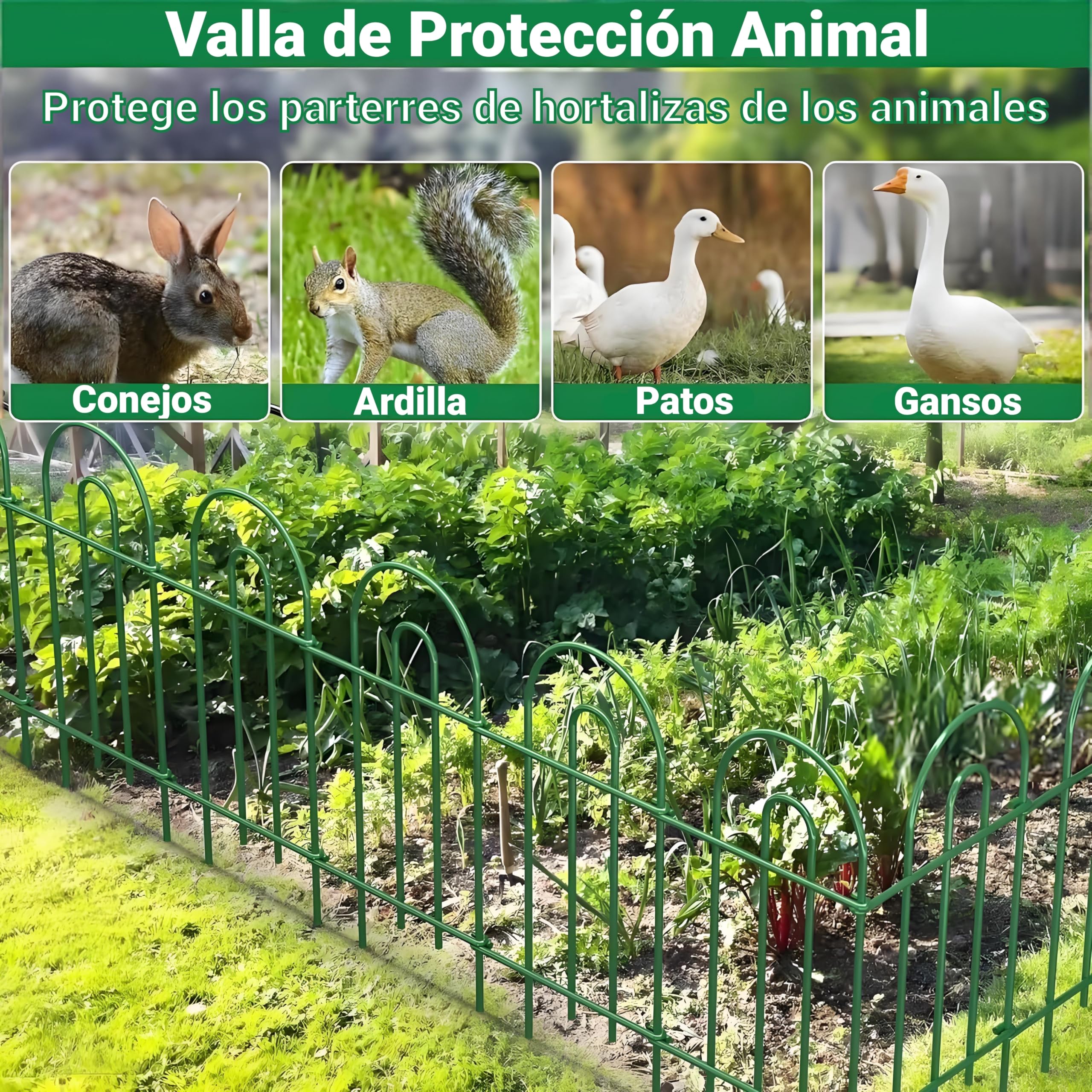 Amagabeli Garden Home 81CM X 602CM X 14PCS Vallas Decorativas para Jardín de Hierro Set de 14 Valla Metalica Rigida Hierro para Perros Jardín Metalicas Negro Barrera de Animales DA1132