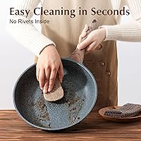 Vista 5 de SENSARTE Sartén antiadherente con tapa, sartén para tortilla con tapa, sartén de chef para cocina saludable, sartén antiadherente de cocina, libre