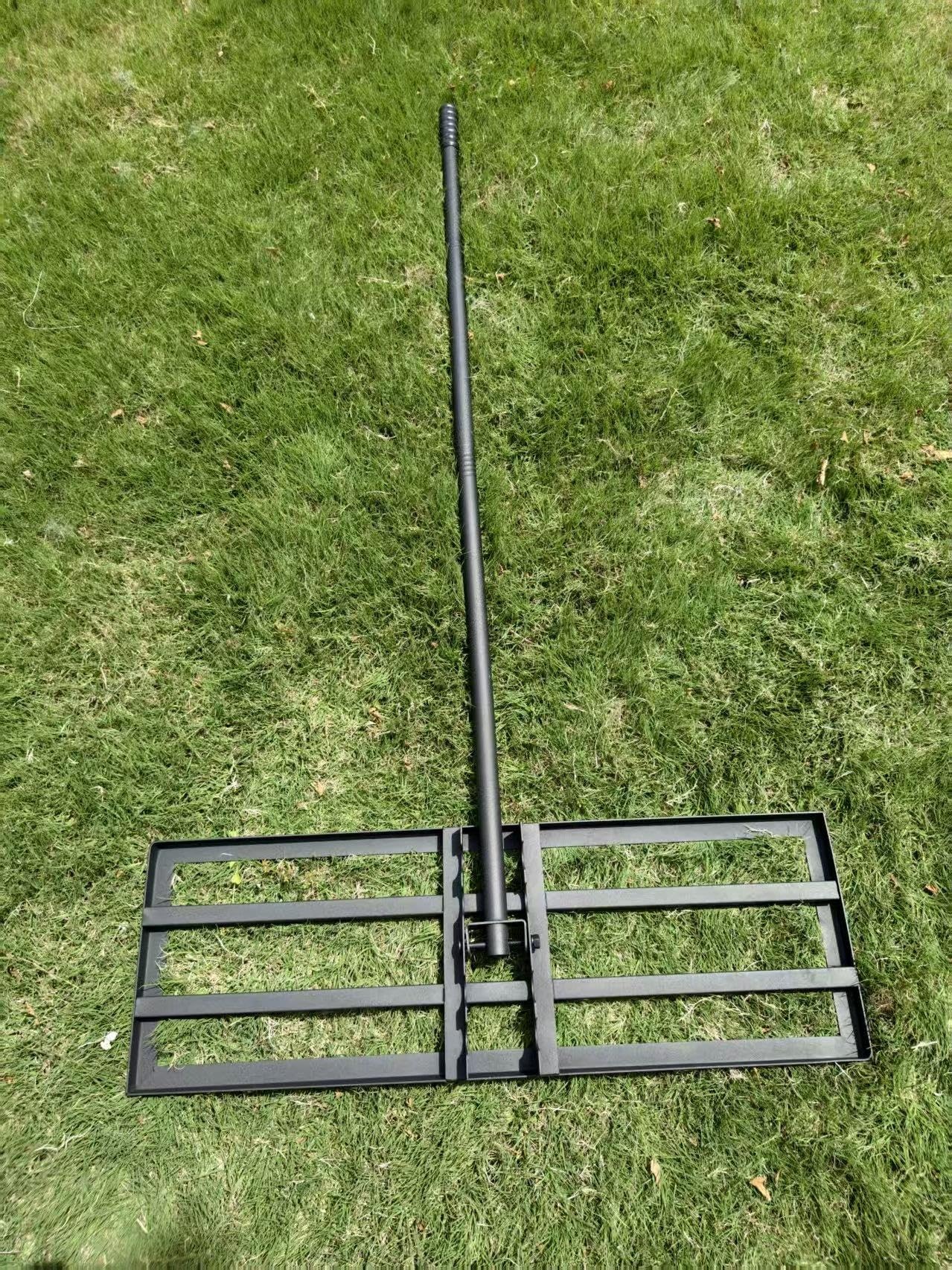 Rastrillo nivelador de césped con Dientes de Doble Cara, nivelador de Suelo for Granja, huerto y césped de Campo de Golf, 75x25cm