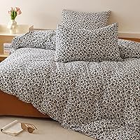 Vista 410 de Luxlovery - Juego de edredón azul neblina, tamaño matrimonial, minimalista, azul polvoriento, edredones de algodón suaves y transpirables, azul