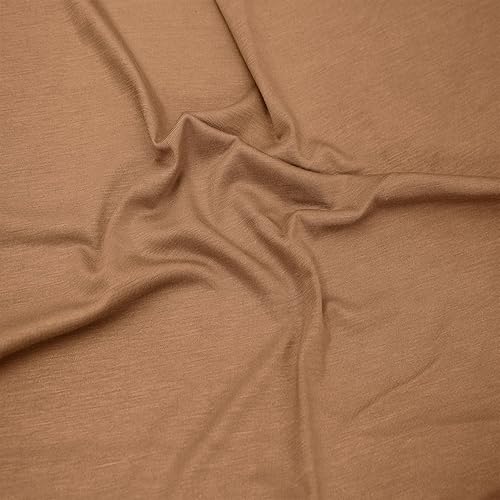 Miniatura 2 de Texco Inc The Yard, tela de punto de rayón y elastano (200 GSM) de tela de punto de elastano, color camello, 1 yarda