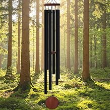 66" Extra Large Wind Chimes for Outside Deep Tone, Unique Outdoor Relaxing Melody Wind Chime with 6 Thickened Aluminum, Big Huge Long Windchimes for Outside for Outdoors as A Gift for MomBlack
