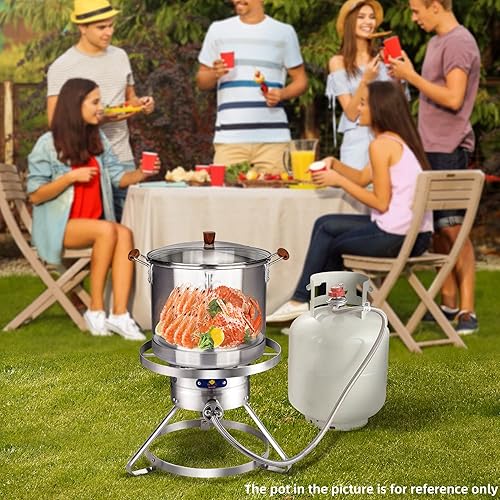 Miniatura 6 de ARC USA, 200.000 BTU al aire libre de alta presión de hierro fundido propano de cocina de gas único estufa, regulador y manguera ajustable de 0-20