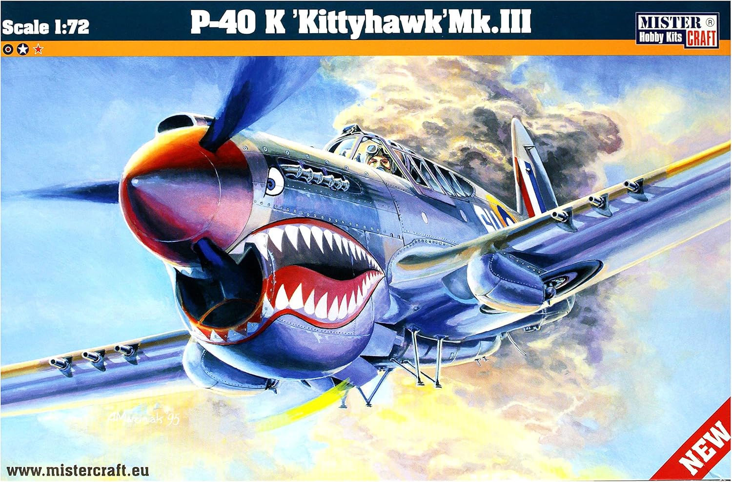 MisterCraft MCD220 1:72 Scale P-40 Kittyhawk Mk.III Model Kit