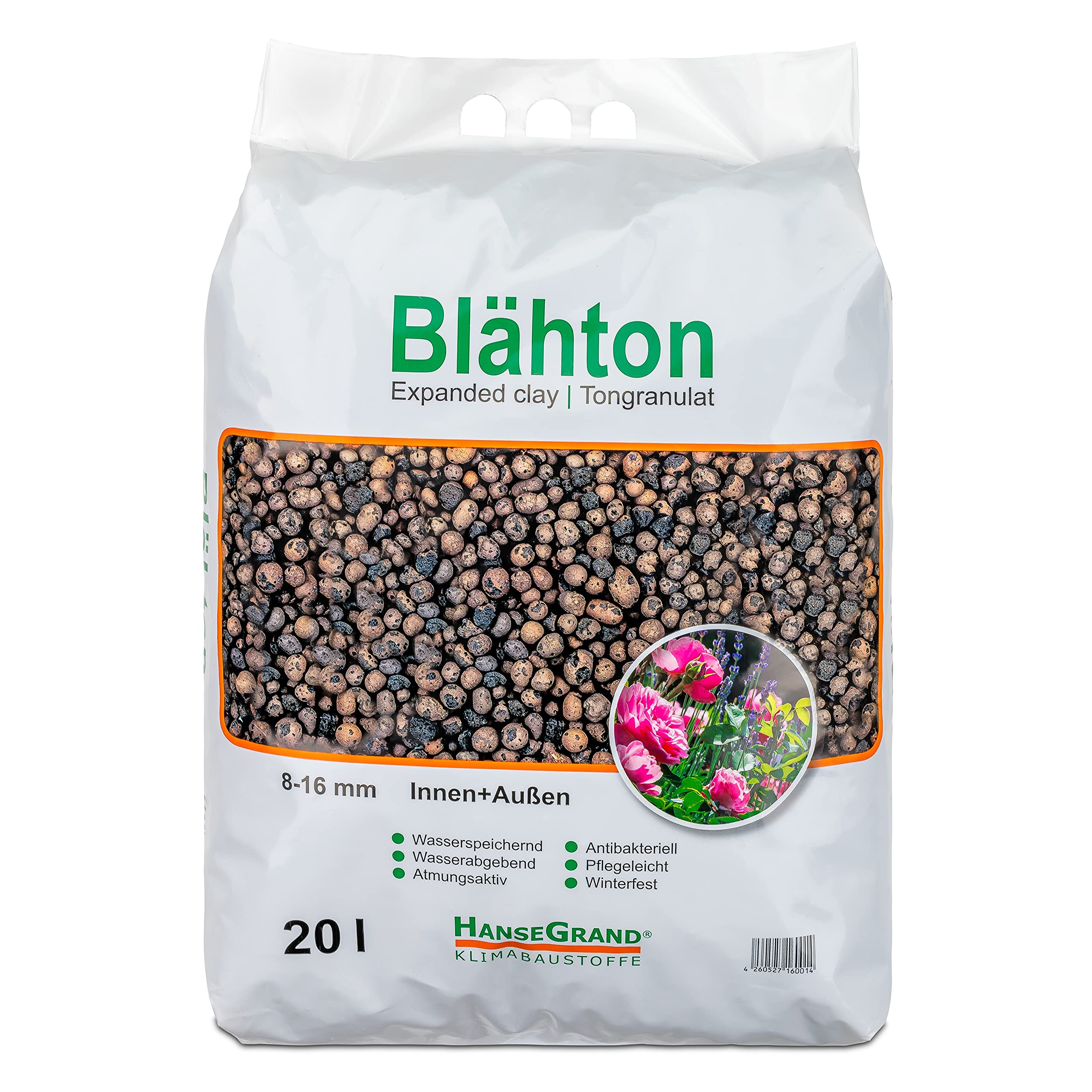 Blähton Tongranulat Beutel Hydrokultursubstrat Pflanzkästen Kübel Pflanztöpfe Drainagematerial 1000 Liter = 50 x 20L