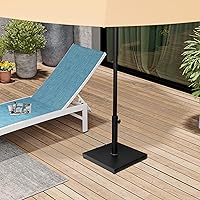 Vista 7 de Soporte de base de sombrilla de patio de 43 libras, soporte cuadrado de hormigón para exteriores, soporte para poste de sombrilla de mercado Negro