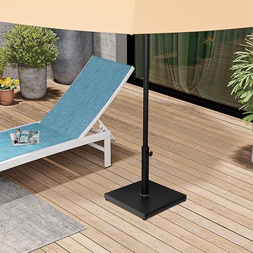 Miniatura 7 de Soporte de base de sombrilla de patio de 43 libras, soporte cuadrado de hormigón para exteriores, soporte para poste de sombrilla de mercado Negro