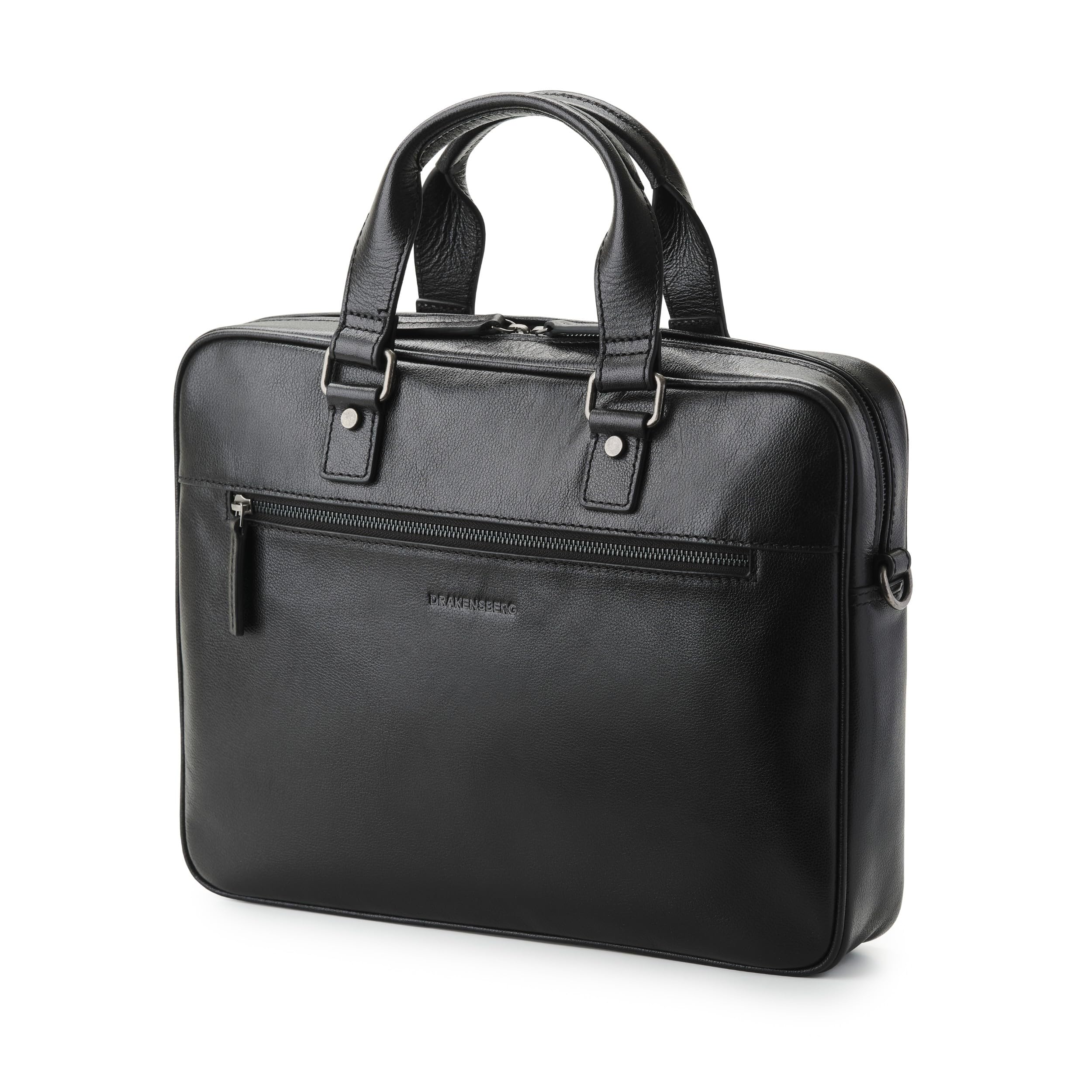 DRAKENSBERG Sacoche pour ordinateur portable 15" « Marlon » en cuir, pour homme, sacoche de luxe pour le bureau, le travail et les voyages, 8 l