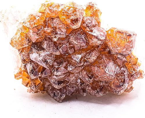 Miniatura 2 de 4.2 pulgadas, 1.5 libras, naranja, caramelo, citrino, racimo de drusas, cristal de cuarzo natural, geoda, gema mineral brillante, Brasil + un