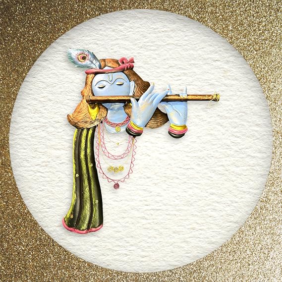 Handcrafted Lord Krishna Playing Flute Metal Wall Hanging