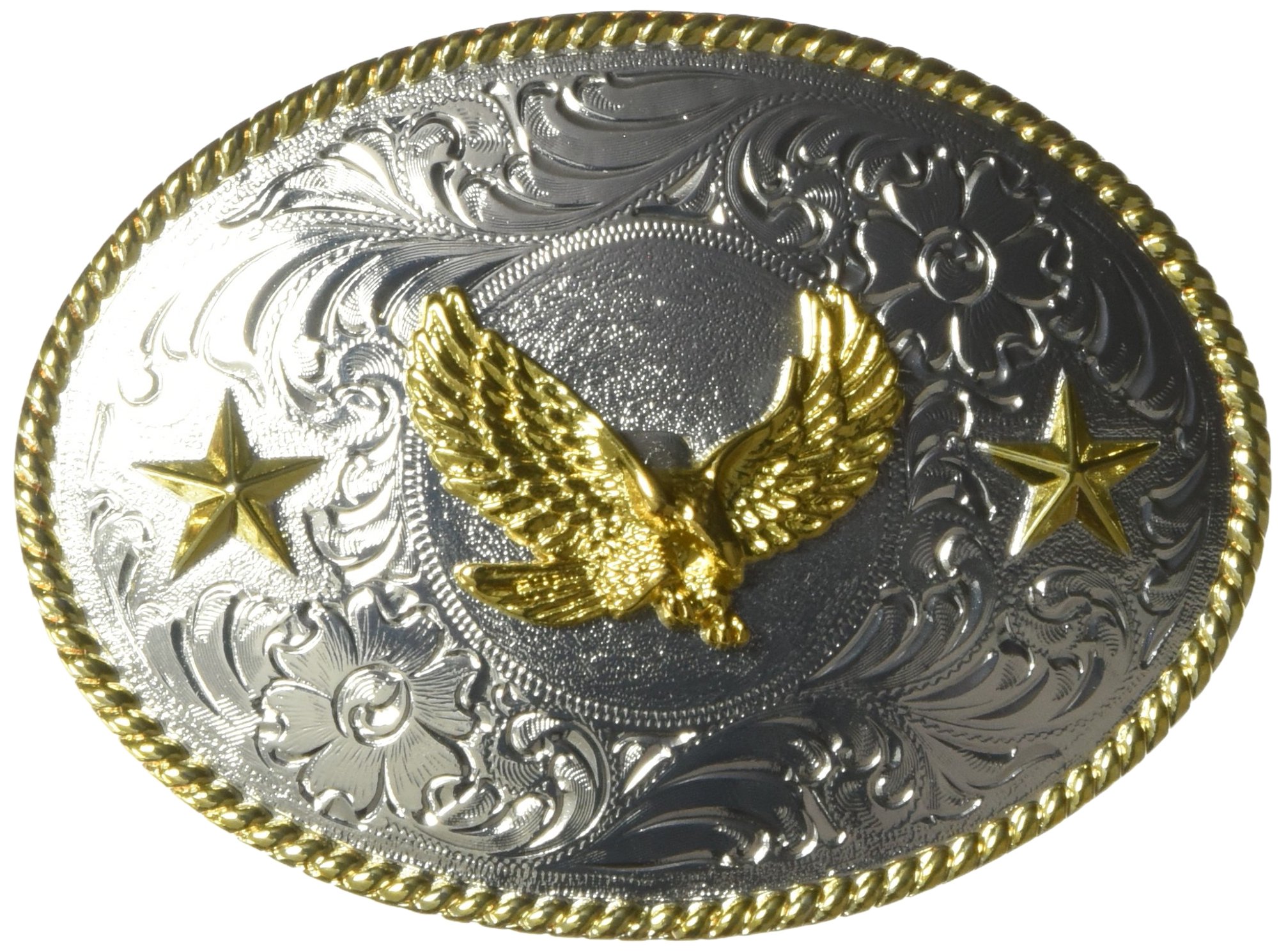 Nocona Men's Shiny Eagle Star Oval Buckle, Multi/Color, One Size