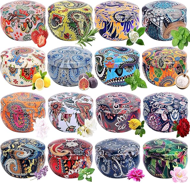 16Pcs Scented Candles Gifts Sets for Women 2.5 Oz Soy Wax Travel Tin Jar Candles for Home Scented Candles Gifts for Women Bath Yoga Mother's Day Birthday 
