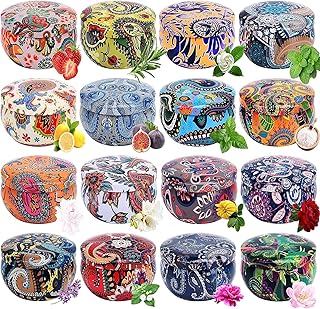 WuNa Scented Candles Gifts Set 16 Pack Soy Wax Travel Tin Jar Candles for Home 2.5 OZ Aromatherapy Candles Gift for Mom for Christmas, Birthday, Thanksgiving, Mother's Day