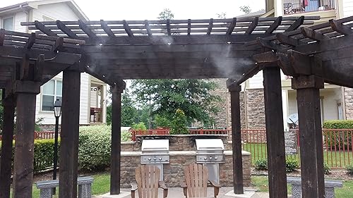 Kit de nebulización para patio, sistema de nebulización premontado, simplemente desembala y fija - Enfría las temperaturas hasta 30 grados - para