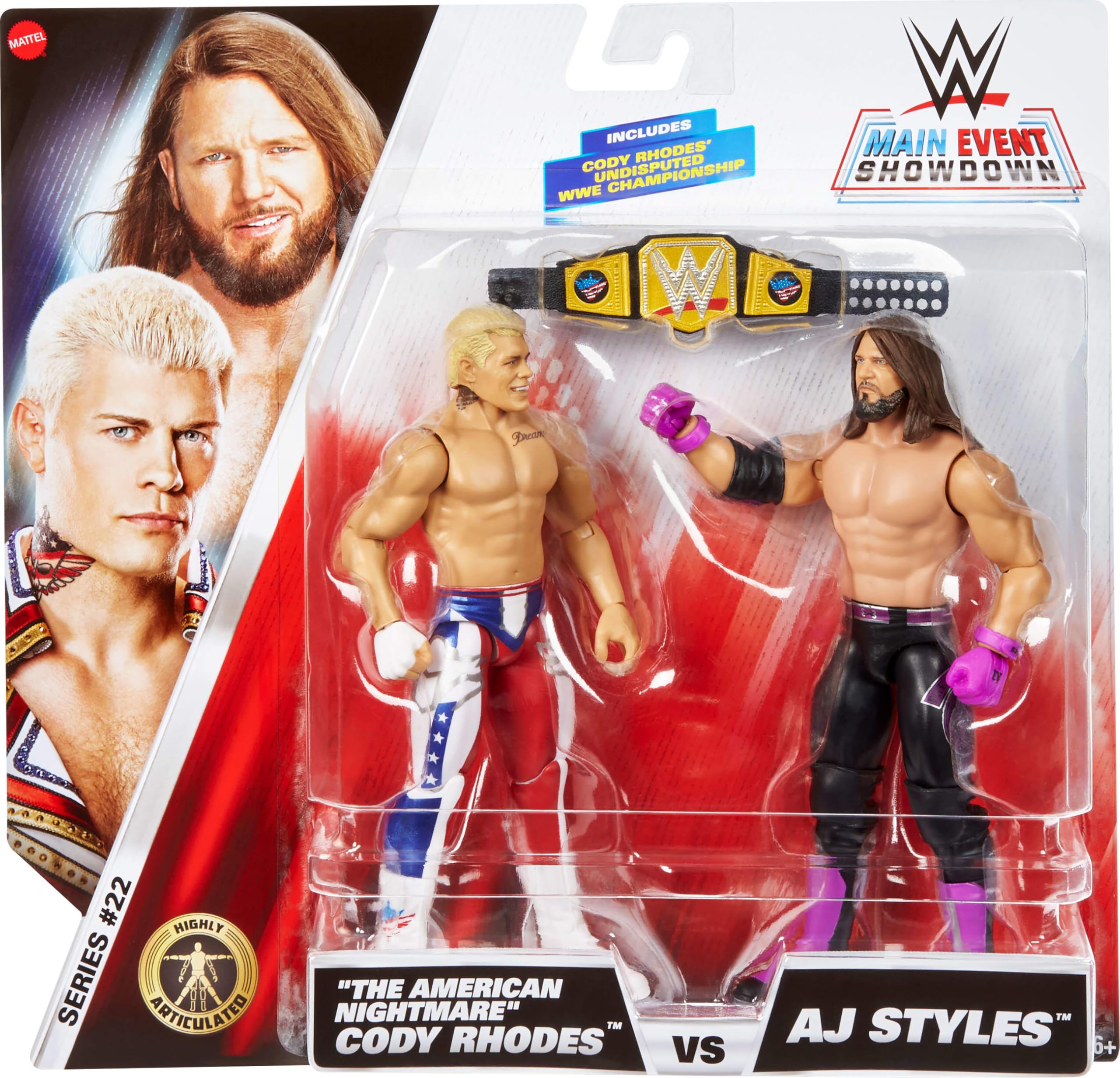 WWEフィギュア　２体セット Amazon.com: Mattel WWE Main Event Championship Showdown 2