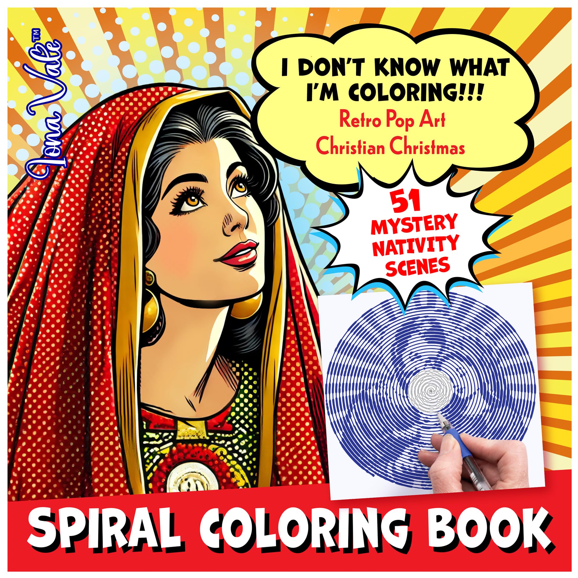 Nativity Christmas Coloring Book "I Don't Know What I'm Coloring!!!": 51 Mystery Hidden Christian Themed Puzzles with Spirals, Lines & Dots (Mystery Coloring Books for Adults)
