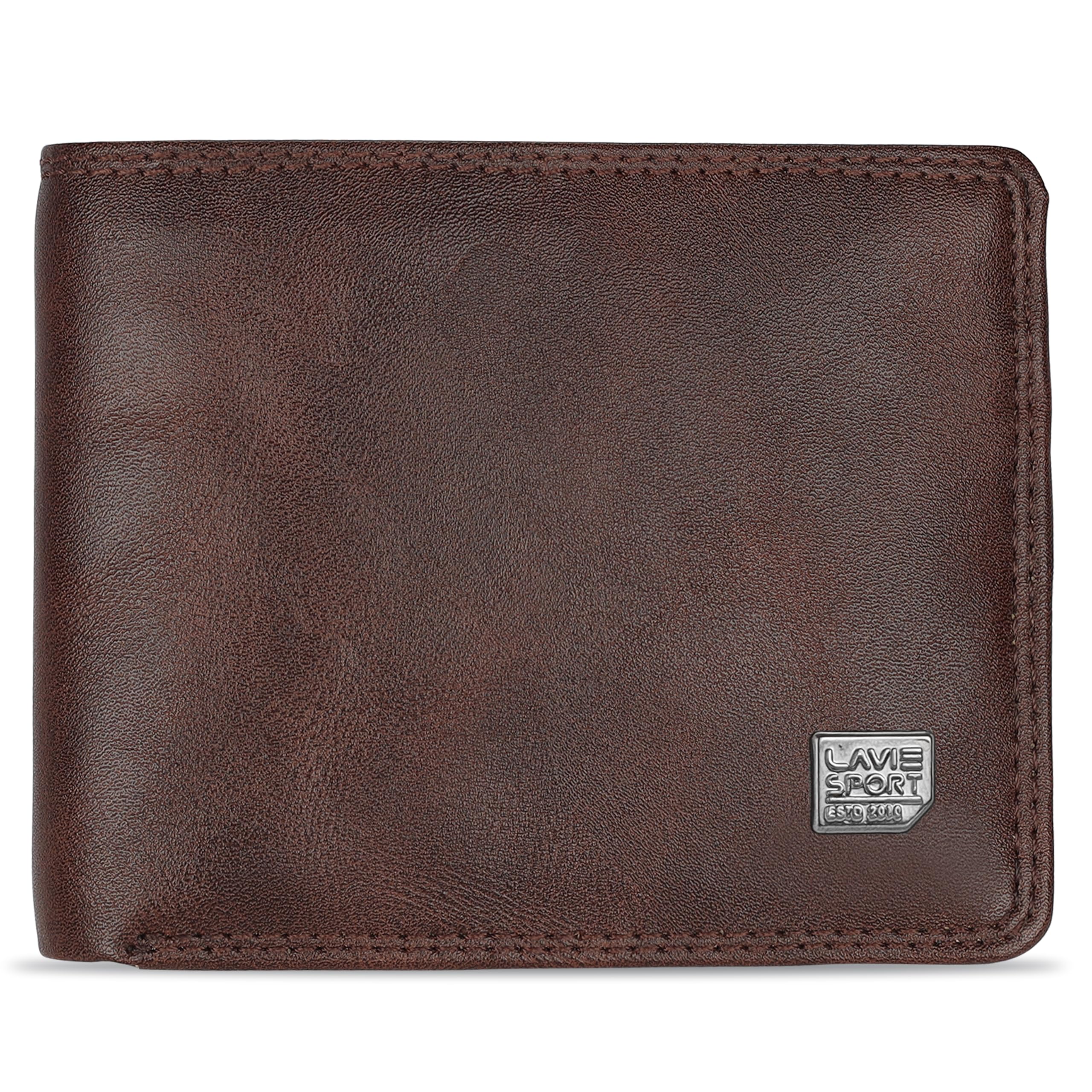 Lavie Sport Banker Classic Bi-Fold Wallet for Men|Matte Finish|2 compartments for Currency|Holds Upto 3 Credit/ATM Cards|2 sceret Pockets|Coin Pocket|Box Packaging for Gifting