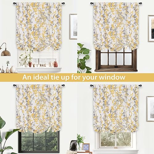 Miniatura 6 de DriftAway Leah - Cortina de pintura abstracta con estampado de flores florales para oscurecer la habitación, con aislamiento térmico, ajustable,