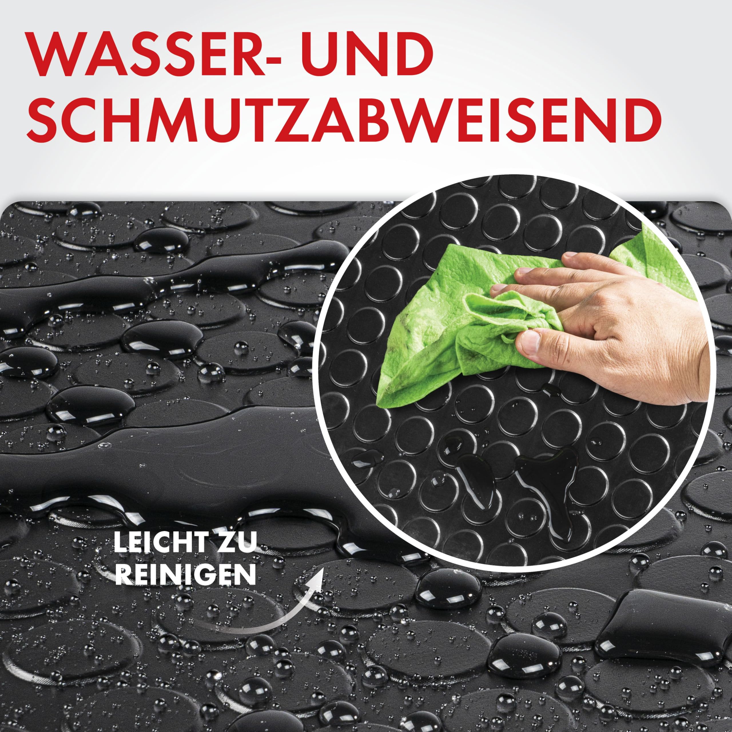 Walser 28208 Alfombra de Coche Coin, Alfombra de Corte 100x200 cm, tapete de protección Universal, tapete para atrapar la Suciedad Negra