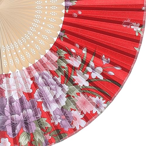 Miniatura 3 de Babeyond - Abanico floral de mano plegable vintage, abanico de mano con encaje y diferentes patrones, abanico de tela para boda y fiesta