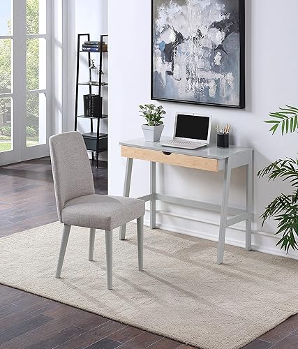 Olive & Opie Escritorio Hilton, gris y natural