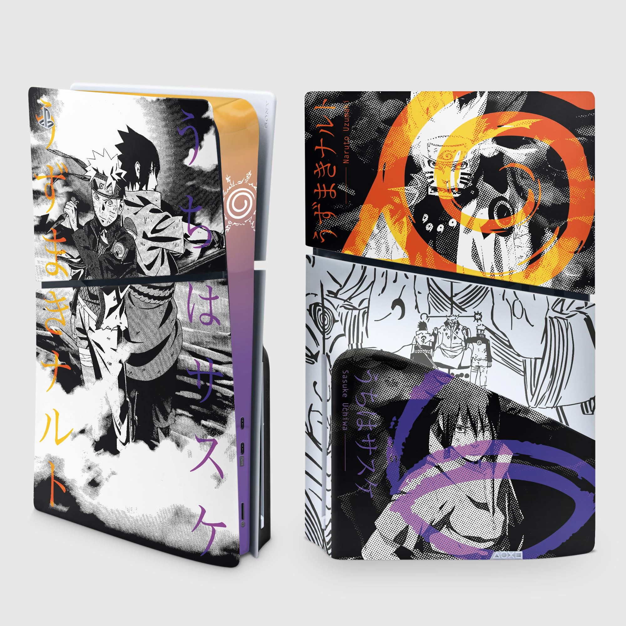 Sticker PS 5 Slim Hokage, Autocollant PS 5 Manga, Console et Manette, Edition Slim Disque, Skin Hokage (2 Manettes)