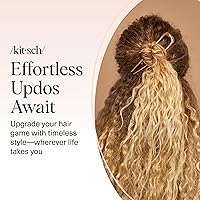 Vista 8 de Kitsch - 1 Horquilla francesa de metal para mujer, accesorios elegantes para el cabello, para moños y giros franceses, diseñado para un ajuste Dorado