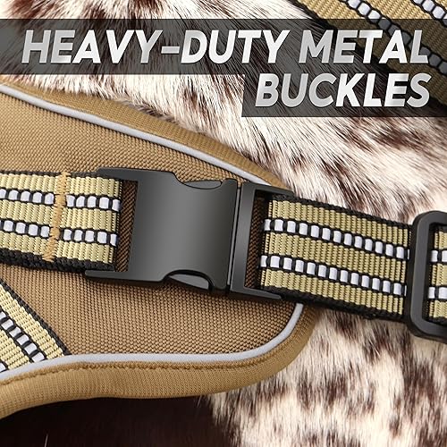 Miniatura 9 de PET ARTIST Arnés táctico para perro, sin tirones y hebilla de metal, collar militar para perro con asa para un mejor control con correa elástica