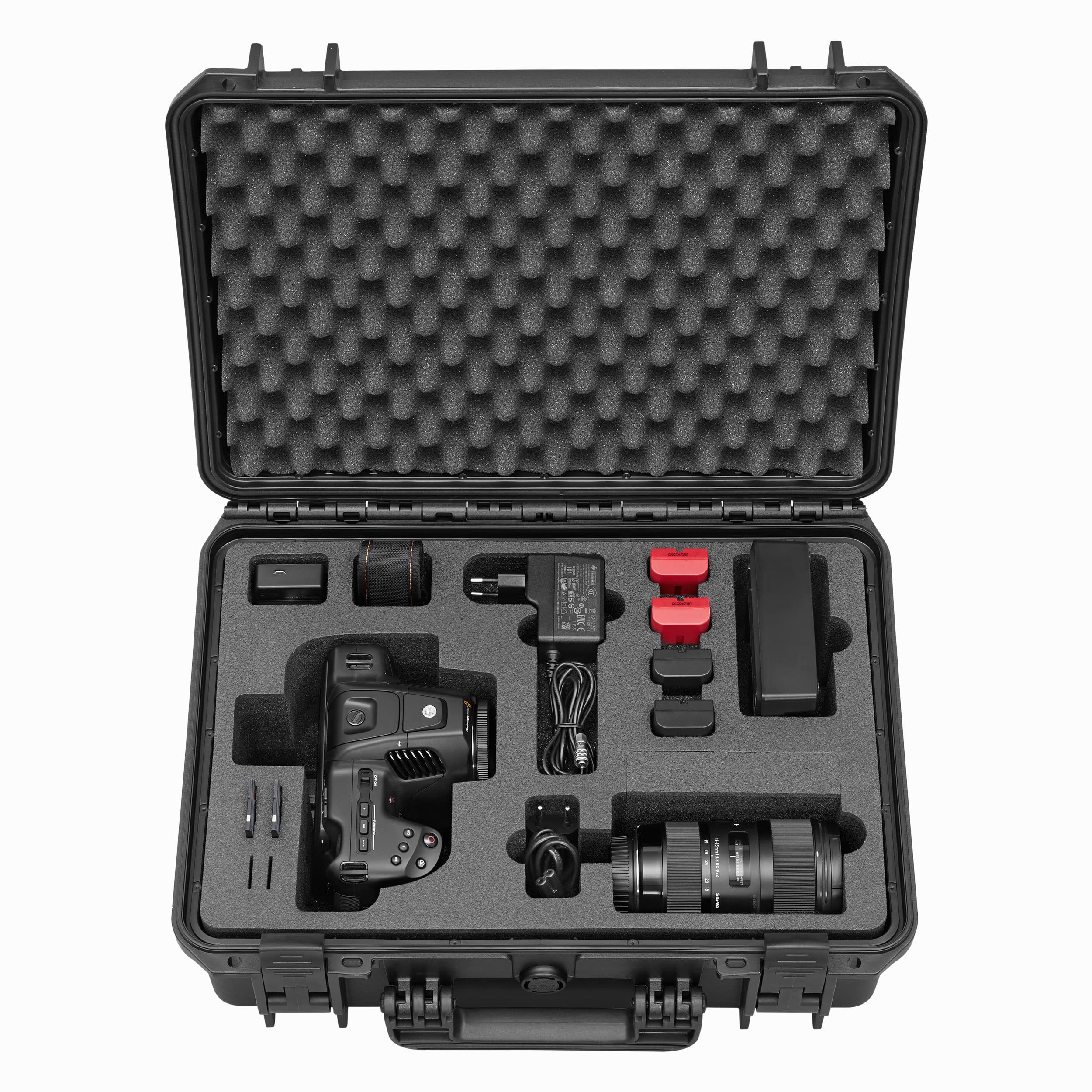 TOMcase Mallette pour caméra Blackmagic 6K Pro Pocket Cinema et Accessoires, étui de Transport Professionnelle, Outdoor Case étanche IP67, Valise Rigide incassable